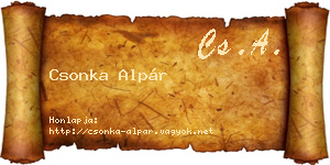 Csonka Alpár névjegykártya